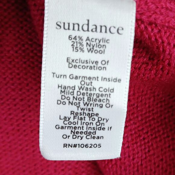 Sundance SZ PS Red Embroidered & Beaded Betty Cardigan Sweater Wool Blend - Picture 6 of 6